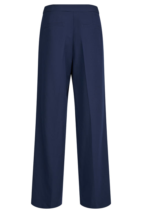 Robell Navy Susanna Wide Leg 82cm Trousers with Gold Button Detail - 51596-5651-0