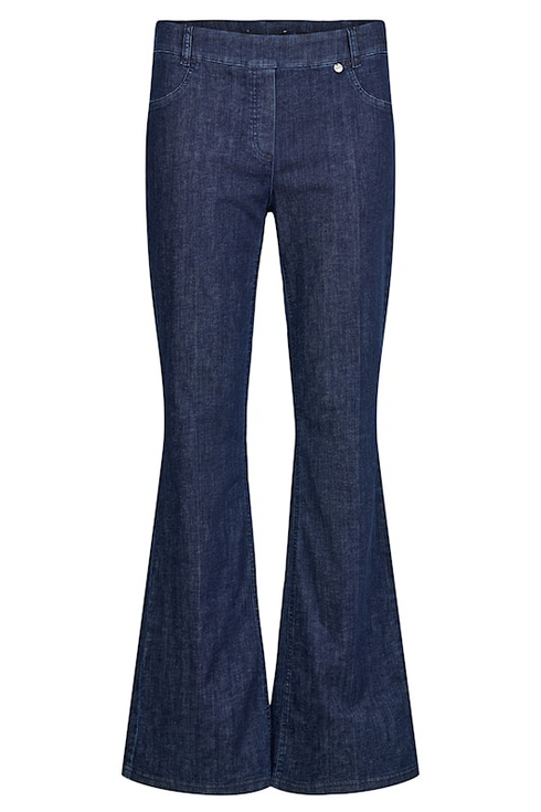 Robell Joella 82cm Slim Fit Flared Denim Trousers 51605-5459 in 69 Navy