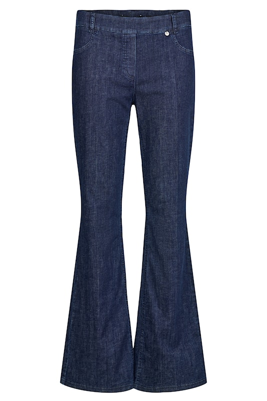 Robell Joella 82cm Slim Fit Flared Denim Trousers 51605-5459 in 69 Navy