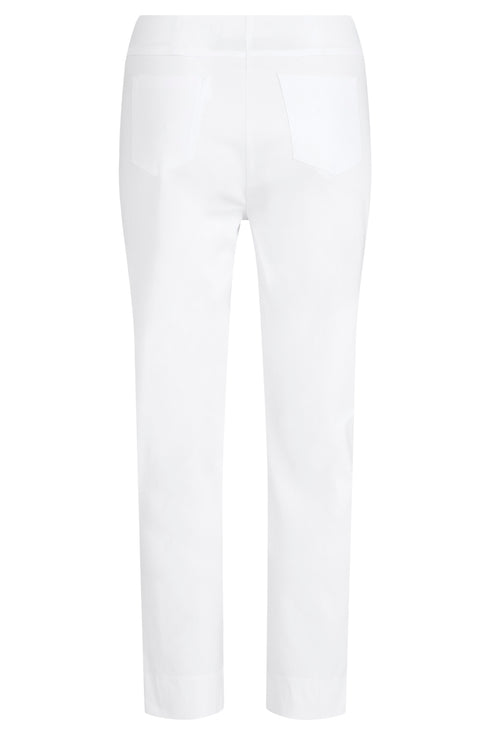Robell Bella 09 Diamante Detail 68cm - 7/8 Trousers in White 51560-5499-10