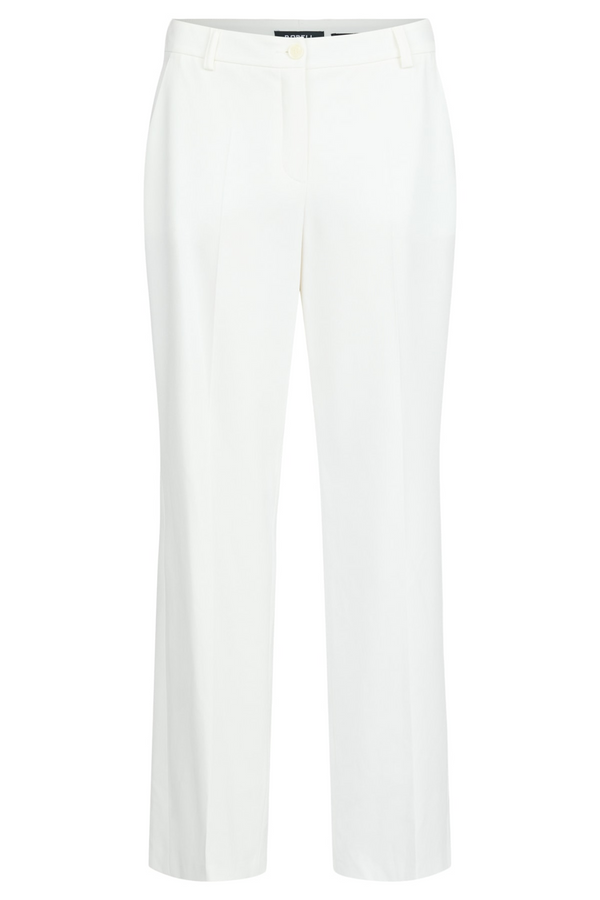 Robell Women's Britt Wide Leg Relaxed Fit Trousers Off White 80cm 53578-5405 112