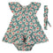 Babybol | 161002 Moss Green Floral Dress, Nappy Cover and Headband Set