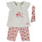 Babybol | B161013 With Love Off-White Top, Salmon Floral Leggings and Headband Set