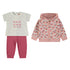 Minibol | 161014-1 Happy With Love T-Shirt, Salmon Hoodie and Pink Leggings Set