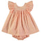 Babybol | 161213 Peach Flower Print Dress and Nappy Pants 2-Piece Set