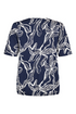 SUNDAY Navy Abstract Leaf V-Neck T-Shirt — Relaxed Fit | 6087-6522