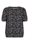SUNDAY Black Polka Dot Puff Sleeve T-Shirt — Regular Fit | 6235-6558