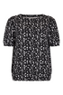 SUNDAY Black Polka Dot Puff Sleeve T-Shirt — Regular Fit | 6235-6558