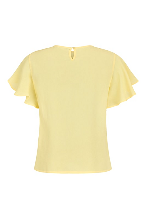 SUNDAY Sunshine Yellow Flutter Sleeve Blouse — Flared Fit | 6898-6546