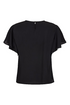 SUNDAY Black Flutter Sleeve Blouse — Flared Fit | 6898-6546