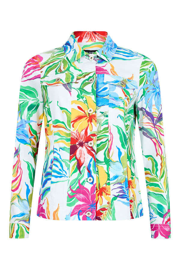 Robell Vibrant Floral Happy 60cm Jacket - 57609-55125-0