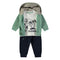 Minibol | 162023-1 Green Sunny Days Hoodie, California T-Shirt and Navy Joggers 3-Piece Set