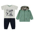 Babybol | 162023 Green Sunny Days Hoodie, California T-Shirt and Navy Joggers 3-Piece Set