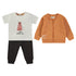 Babybol | 162037 Zip-Up Sweatshirt, Dog Logo T-Shirt and Black Joggers Set