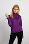Micha Womens Frill Turtle Neck Knit Jumper 167 142 5385 - Royal Purple