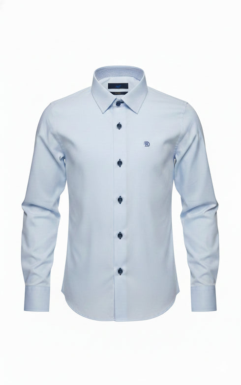 Benetti Leo Blue Boys Fit Long Sleeve Shirt