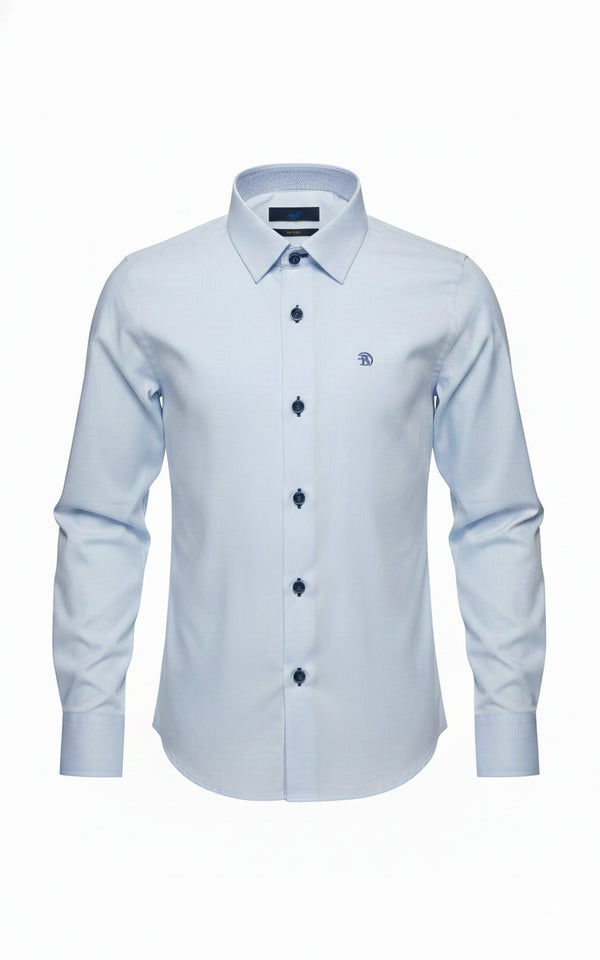 Benetti Leo Blue Boys Fit Long Sleeve Shirt