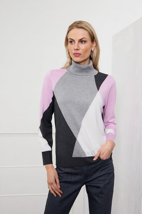 Micha Basic EcoVero Block Knit Poloneck – 179-169