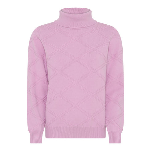 Micha Basic Cosy Knit Poloneck with Diamond Pattern – 179-175