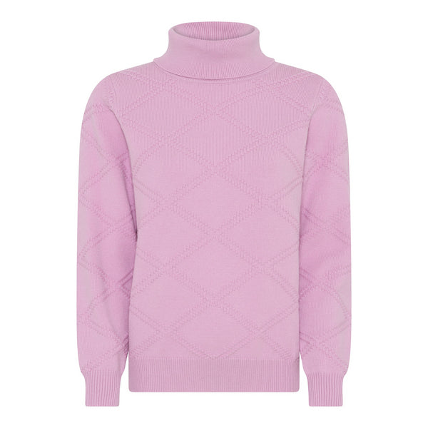 Micha Basic Cosy Knit Poloneck with Diamond Pattern – 179-175