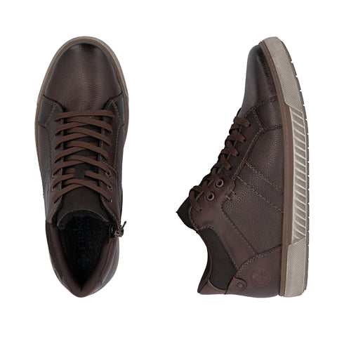 Rieker Men's Ankle Boots 17905-25 Dark Brown - Laced Leather Boots