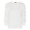Micha Womens Off White 2 Knit with Fancy Lace Cutout Sleeve Detail 181-140
