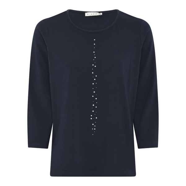 Micha Womens Modal Cotton Blend Long Sleeve T-Shirt 182 142 10 - Navy