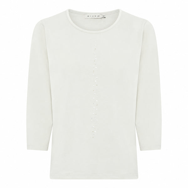 Micha Womens Modal Cotton Blend Long Sleeve T-Shirt 182 142 2 - Off White