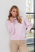 Micha Fine Knit Polo Neck Jumper 182-182 4970 - Misty Rose