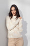 Micha Geometric Diamond Knit Mock-Neck Jumper 182185 62109 - OffWhite/Sand