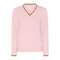 Micha Womens Cable Knit V-Neck Sweater 183107 50975 - Misty Rose