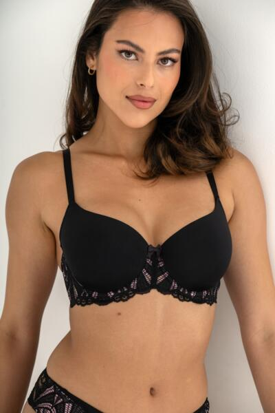 Pour Moi | New Romance Black and Rose Balconette T-Shirt Bra - 184015