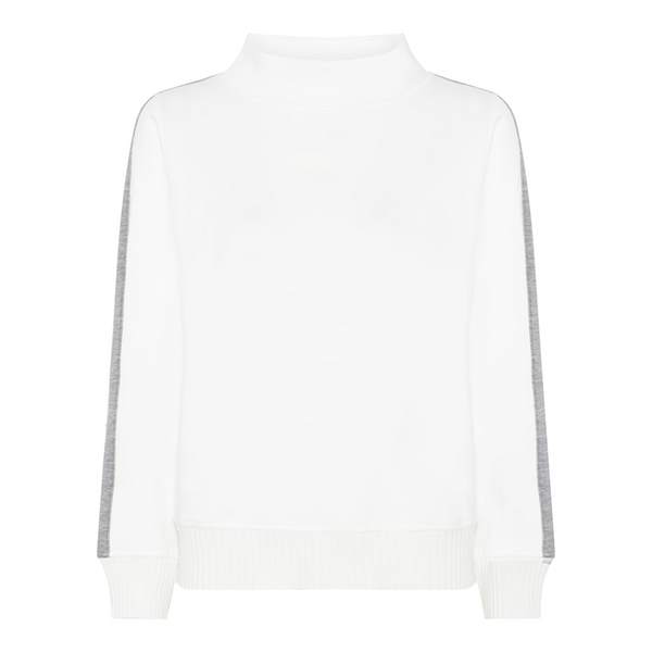 Micha Womens Defined Sport Sweatshirt 184101 37108 - Off White/Light Grey Melange