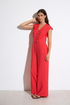 Tinta Coral Women's Garbo Sleeveless Wide Leg Button Front Jumpsuit