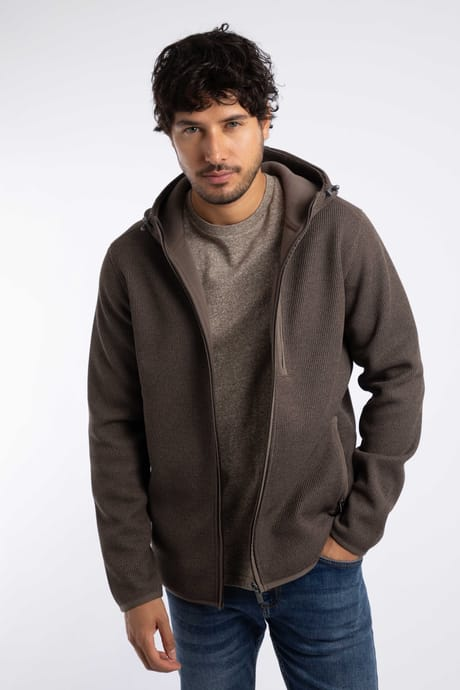 Weird Fish Lockie Full Zip Bonded Thermal Fleece Hoodie 19031 COFF - Coffee