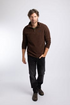 Weird Fish Errill Warm-Locking Eco 1/4 Zip Textured Fleece 19085 CHOC - Chocolate