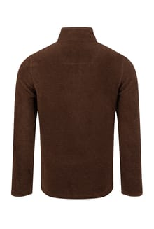 Weird Fish Errill Warm-Locking Eco 1/4 Zip Textured Fleece 19085 CHOC - Chocolate