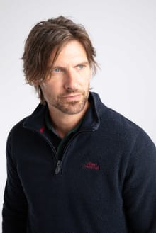 Weird Fish Errill Warm-Locking Eco 1/4 Zip Textured Fleece 19085 MN - Midnight