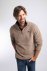 Weird Fish Newark Warm-Locking 1/4 Zip Grid Fleece 19102 COLA - Cola Brown