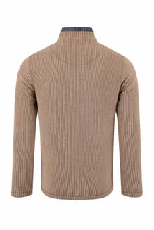 Weird Fish Newark Warm-Locking 1/4 Zip Grid Fleece 19102 COLA - Cola Brown