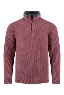 Weird Fish Newark Warm-Locking 1/4 Zip Grid Fleece 19102 RG - Red Grape