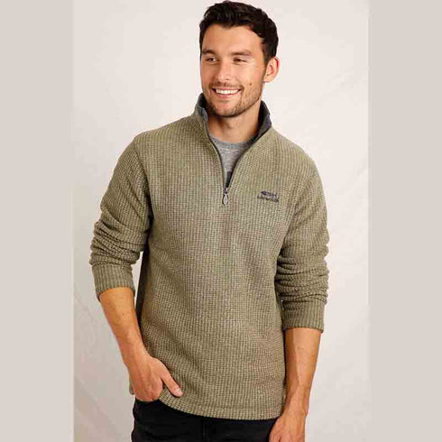 Weird Fish Newark 1/4 Zip Grid Fleece – Men’s Warm Recycled Polyester Pullover 19102