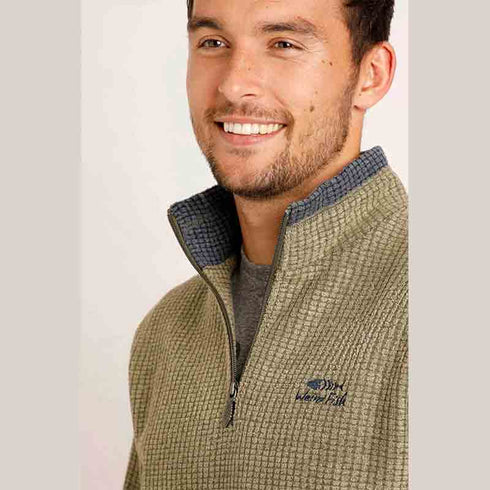 Weird Fish Newark 1/4 Zip Grid Fleece – Men’s Warm Recycled Polyester Pullover 19102