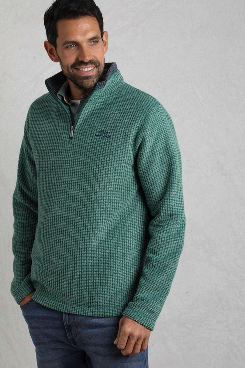 Weird Fish Newark 1/4 Zip Grid Fleece – Men’s Warm Recycled Polyester Pullover 19102