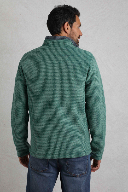 Weird Fish Newark 1/4 Zip Grid Fleece – Men’s Warm Recycled Polyester Pullover 19102