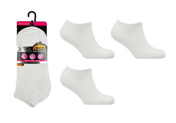 ProHike Ladies Trainer Socks White 3 Pack 1931