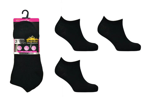 ProHike Ladies Trainer Socks Black 3 Pack 1932