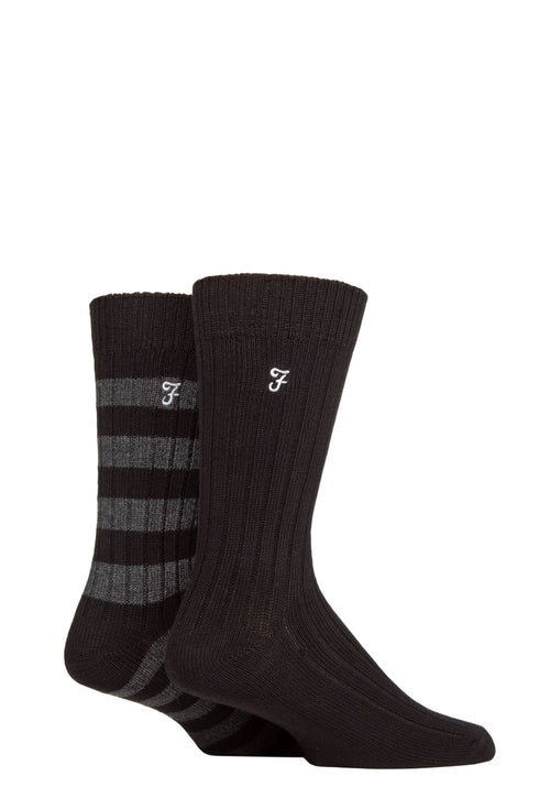 Farah Mens 2 Pair Farah Bamboo Boot Socks