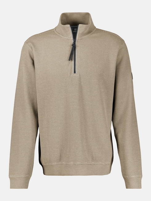 Lerros Mens 1/4 Zip Troyer Sweatshirt 2004402 - Gravel Beige