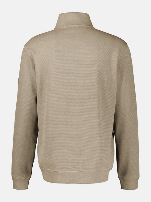 Lerros Mens 1/4 Zip Troyer Sweatshirt 2004402 - Gravel Beige